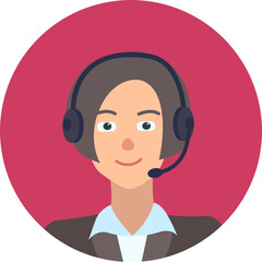 Woman in Headphones Avatar Cartoon Illustartion