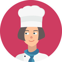 Woman Cook Avatar Cartoon Illustartion