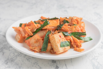 豆腐とキムチの炒め物