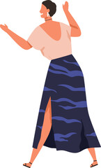 Happy Woman Cartoon Illustration