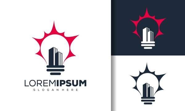 Abstract bulb city logo design