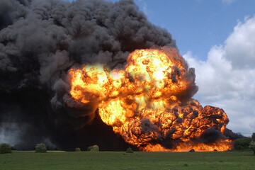 Vasylkiv oil terminal near Kyiv, Ukraine destroyed after missile strike, refinery fire.