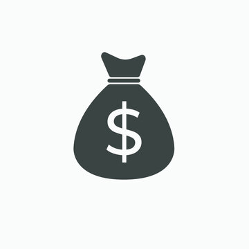 Money bag icon vector sign. Dollar, usd, currency symbol