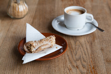 coffee and nut filled pastry