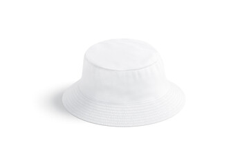 Blank white bucket hat mockup, front view - obrazy, fototapety, plakaty