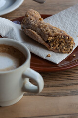 coffee and nut filled pastry