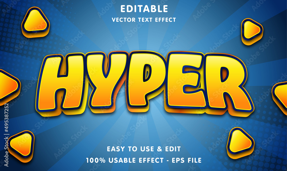 Poster hyper editable text effect with modern and simple style, usable for logo or campaign title