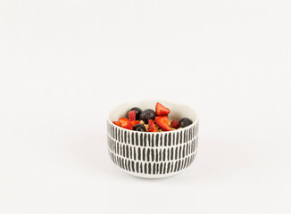 fruit bowl on white background