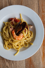 spaghetti with seafood