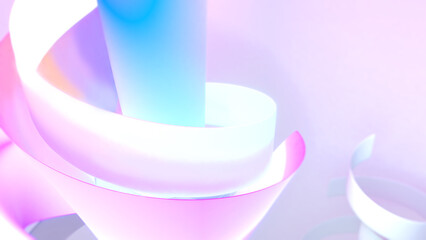 Abstract background Spiral swirl in various colors,flow of waves,3d rendering