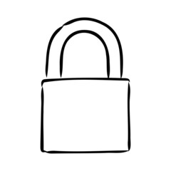 vector sketch illustration - padlock padlock vector illustration