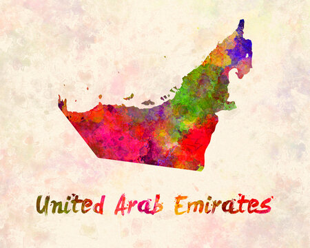 United Arab Emirates in watercolor