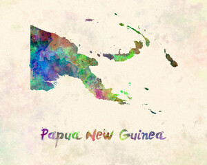 Papua New Guinea in watercolor