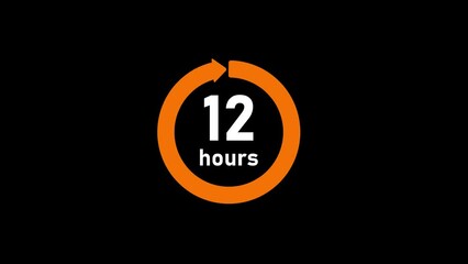 Clock , timer (time passage , waiting time) animation (4K) | 12 hours