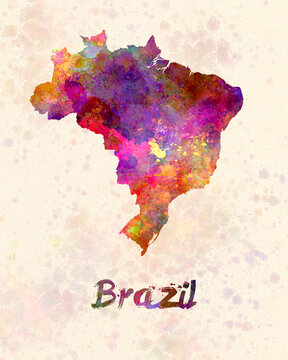 Brazil in watercolor