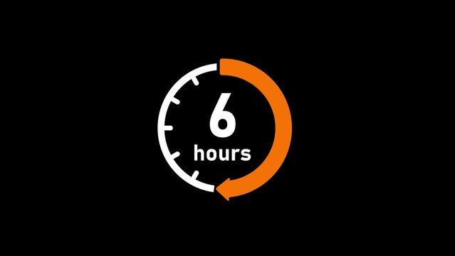 Clock , timer (time passage , waiting time) animation (4K) | 6 hours