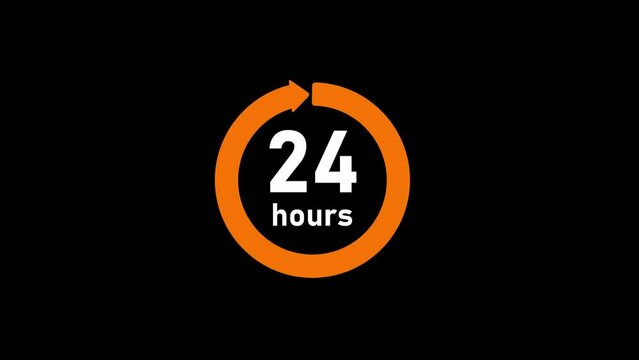 Clock , timer (time passage , waiting time) animation (4K) | 24 hours