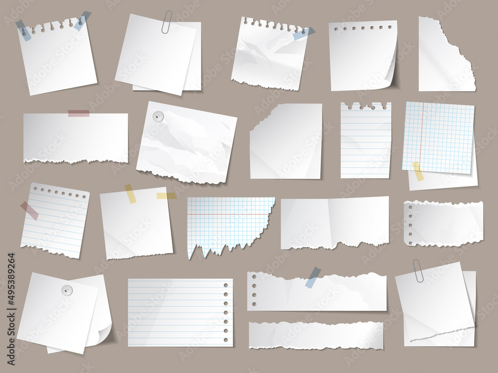 Poster sticky notes. papers for posting daily routine chek lists memo stickers and labels different geometr