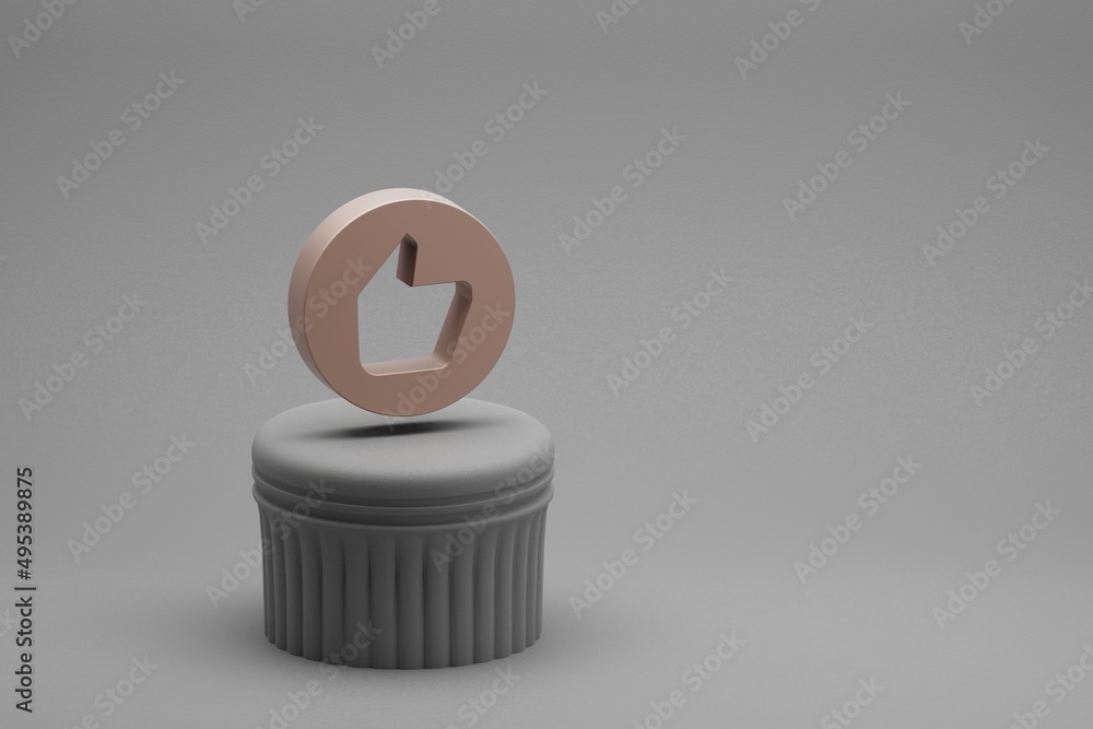 Aufkleber Beautiful abstract illustrations Recommend symbol icons on a column and wonderful background. 3d rendering illustration. Background pattern for design.