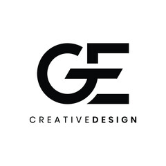 Creative modern letter GE logo design vector