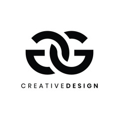 Creative modern letter GG logo design vector