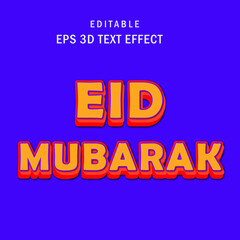 Eid Mubarak 3d text effect