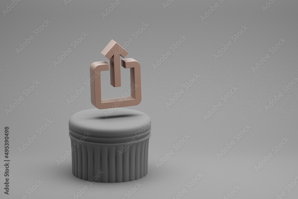 Leinwandbilder Beautiful abstract illustrations Share symbol icons on a column and wonderful background. 3d rendering illustration. Background pattern for design.