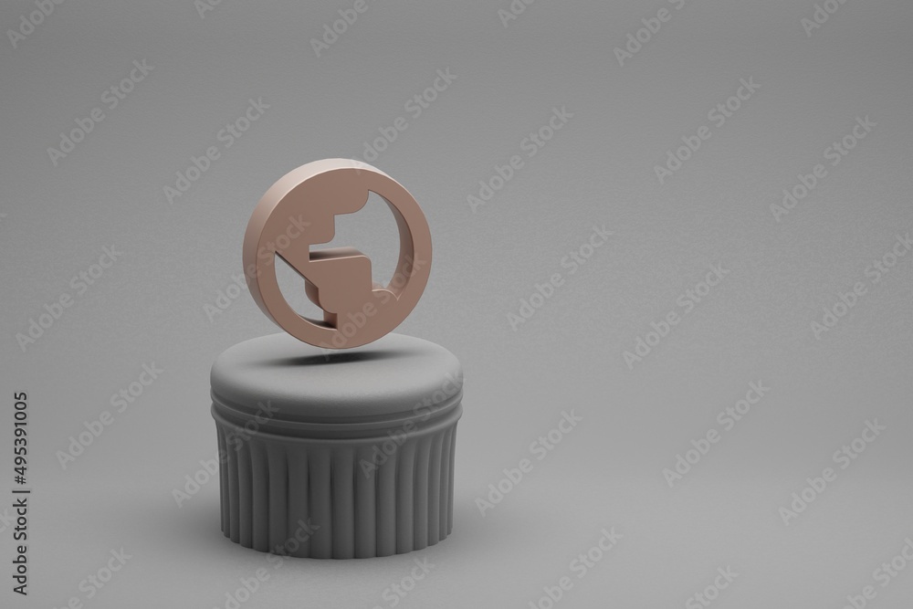 Poster Beautiful abstract illustrations Public symbol icons on a column and wonderful background. 3d rendering illustration. Background pattern for design.