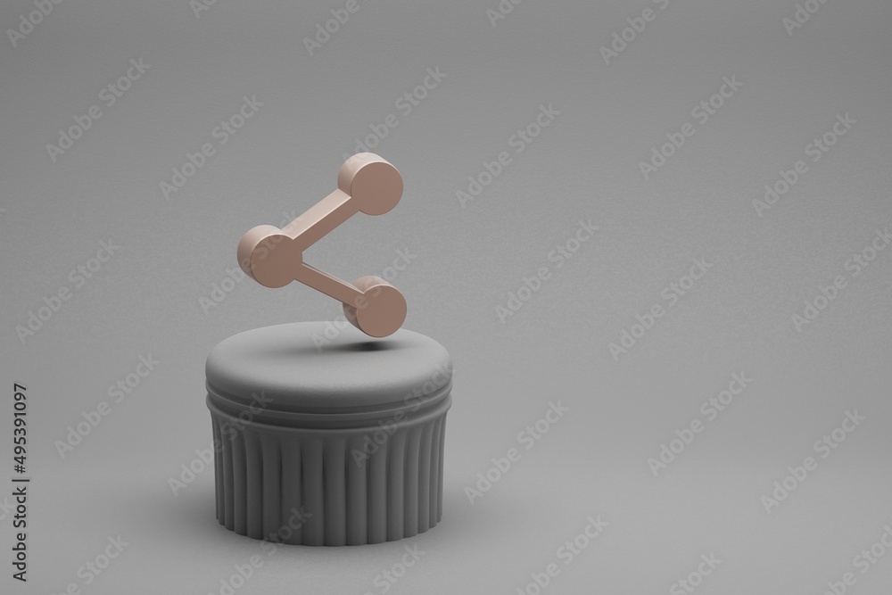 Aufkleber Beautiful abstract illustrations Share symbol icons on a column and wonderful background. 3d rendering illustration. Background pattern for design.