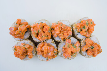 Japanese roll with sesame seeds and rice