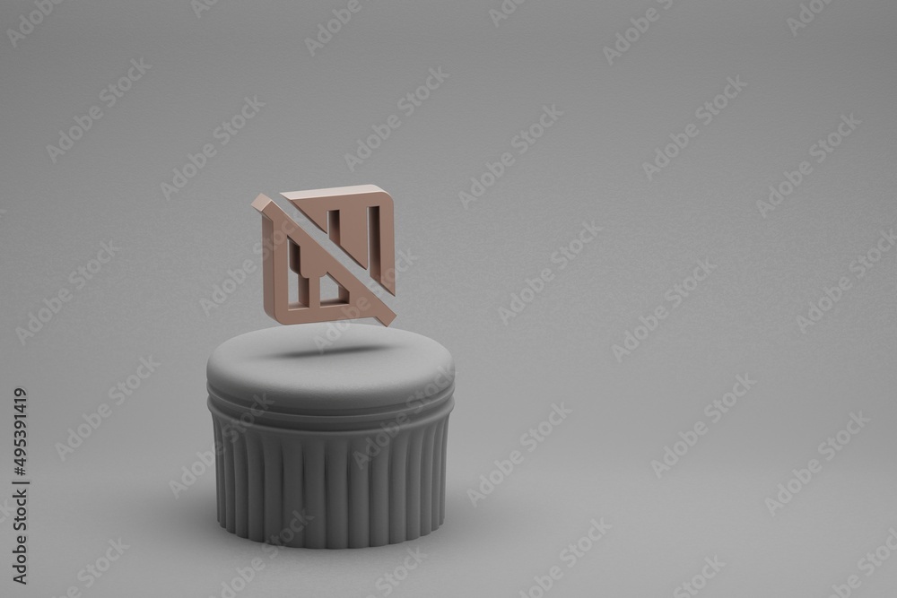 Aufkleber Beautiful abstract illustrations Piano 0ff symbol icons on a column and wonderful background. 3d rendering illustration. Background pattern for design.
