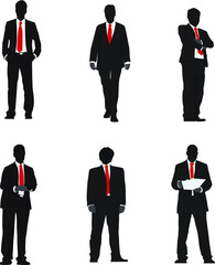 business people set | business-people-silhouettes | black and white people | shadow people