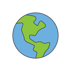 world icon line style icon, style isolated on white background