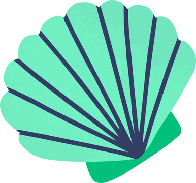Sea Shell Colored Cartoon Illustration
