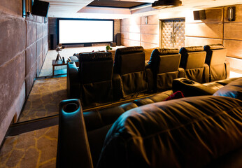 Home theater with big screen