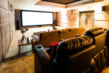 Home theater with big screen