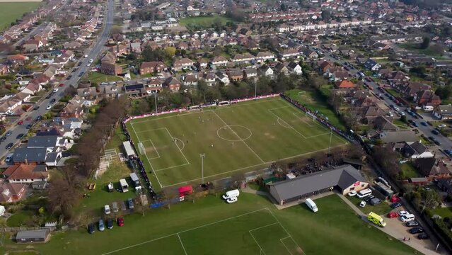 4k drone footage of the Goldstar Ground in Felixstowe, Suffolk, UK