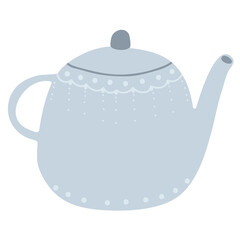 coffee pot or tea pot. cute cartoon icon kettle