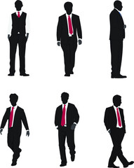 business people set | business-people-silhouettes | black and white people | shadow people