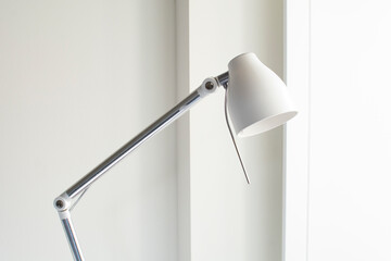 Modern metal lamp on white background. Loft, Chalet, Scandinavian interior.