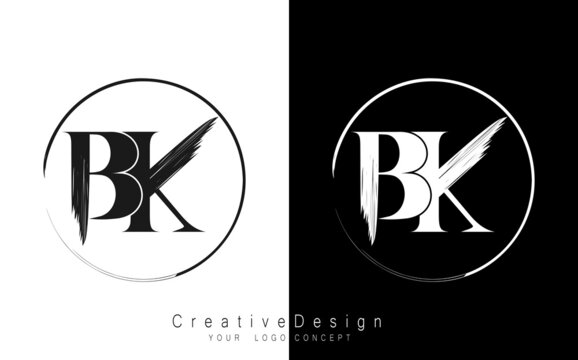 BK letter logo design template vector