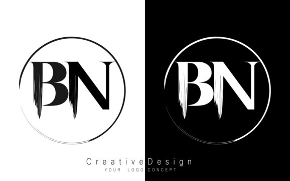 BN letter logo design template vector
