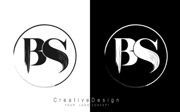 BS letter logo design template vector