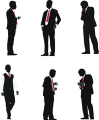 business people set | business-people-silhouettes | black and white people | shadow people