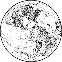 Solar System Planet Hand Drawn Monochrome Illustration © Good Studio
