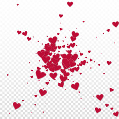 Red heart love confettis. Valentine's day explosio