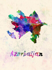 watercolor map azerbaijan