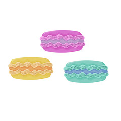 Macarons. Party sweets. Isolated on white background