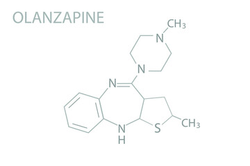 Olanzapine molecular skeletal chemical formula.	
