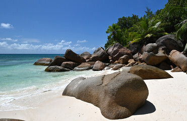 Granitfelsen auf den Seychellen 